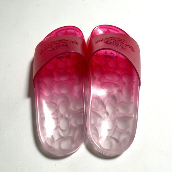 NWOB COACH Ulyssa Transparent Slide Pink Ombre Flats Rubber Pool C3068 - Picture 5 of 8